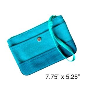 LANDSEND Canvas Pouch 7.75”x5.25” Sturdy Wristlet, Make Up Bag, Fashion Clutch